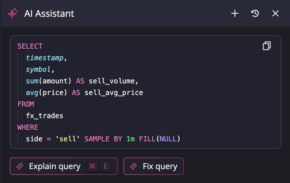 Empty chat window showing Explain Query button